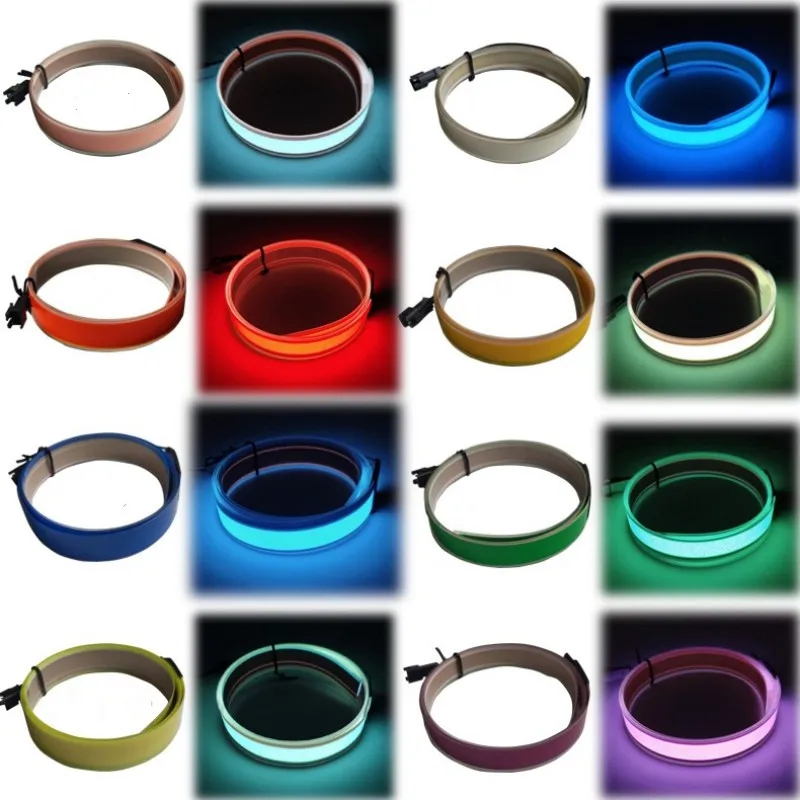 1M*1cm EL Car LED Strip Light for DIY AD LOGO Flexible Neon Lights Glow Rope Party Decoration Tape Lamp Backlight Panel