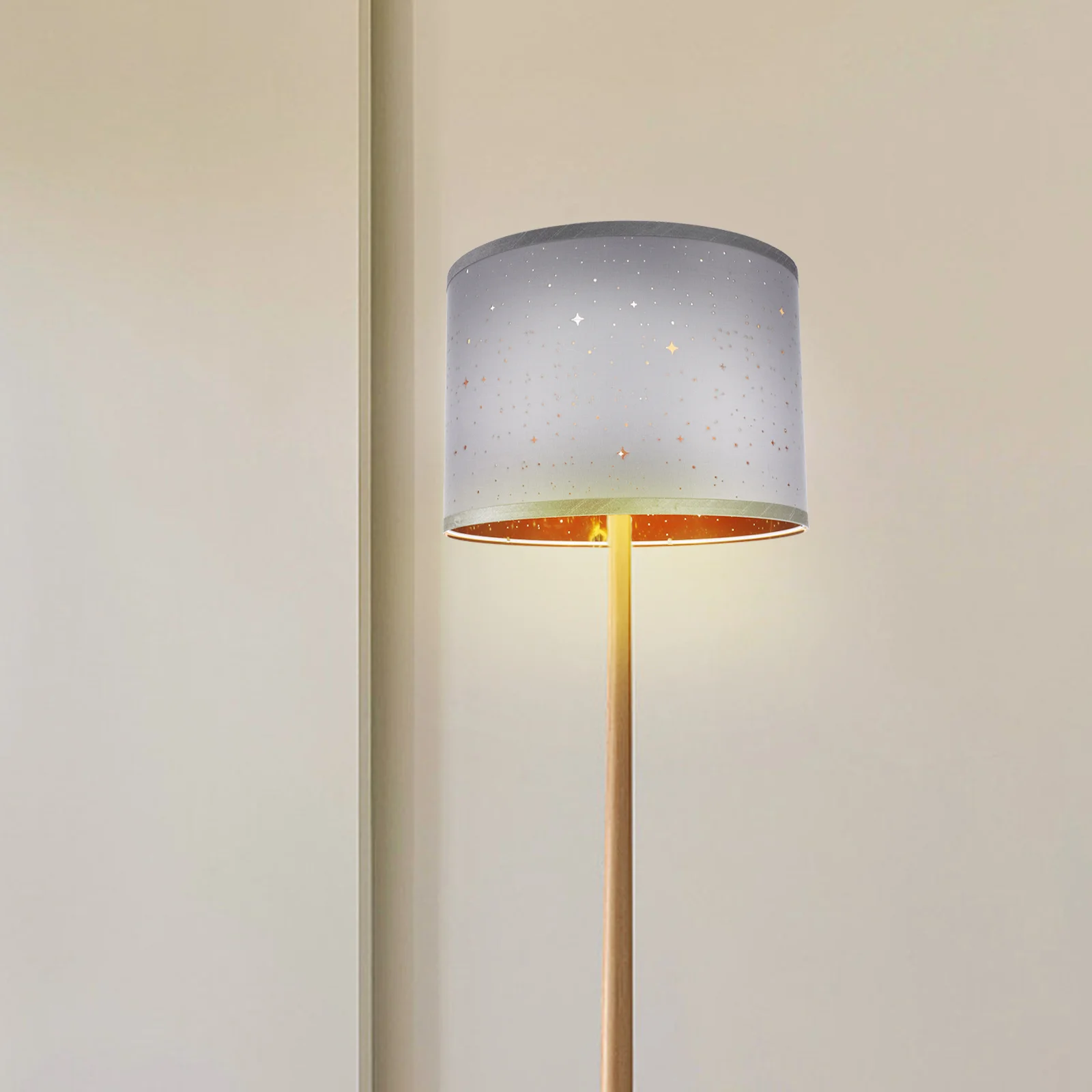 Semi-Circle Sky Lamp Shade Iron Frame Cloth Cover Simple Design Universal Light Shade for Home Office Bedroom