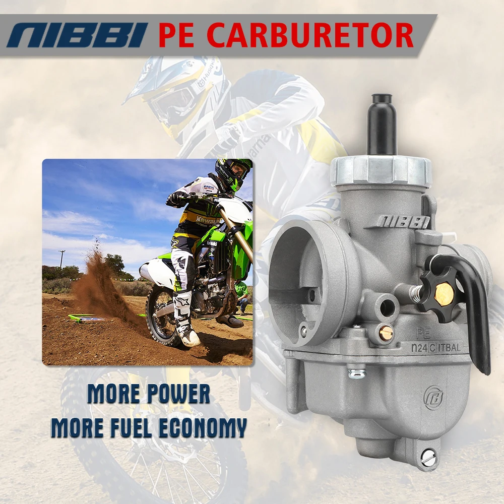 NIBBI 2T 4T Carburetor دراجة نارية PE24/26/28/30 مللي متر Carb مع نفاثات Carb لياماها كاواساكي هوندا سوزوكي الترابية دراجة