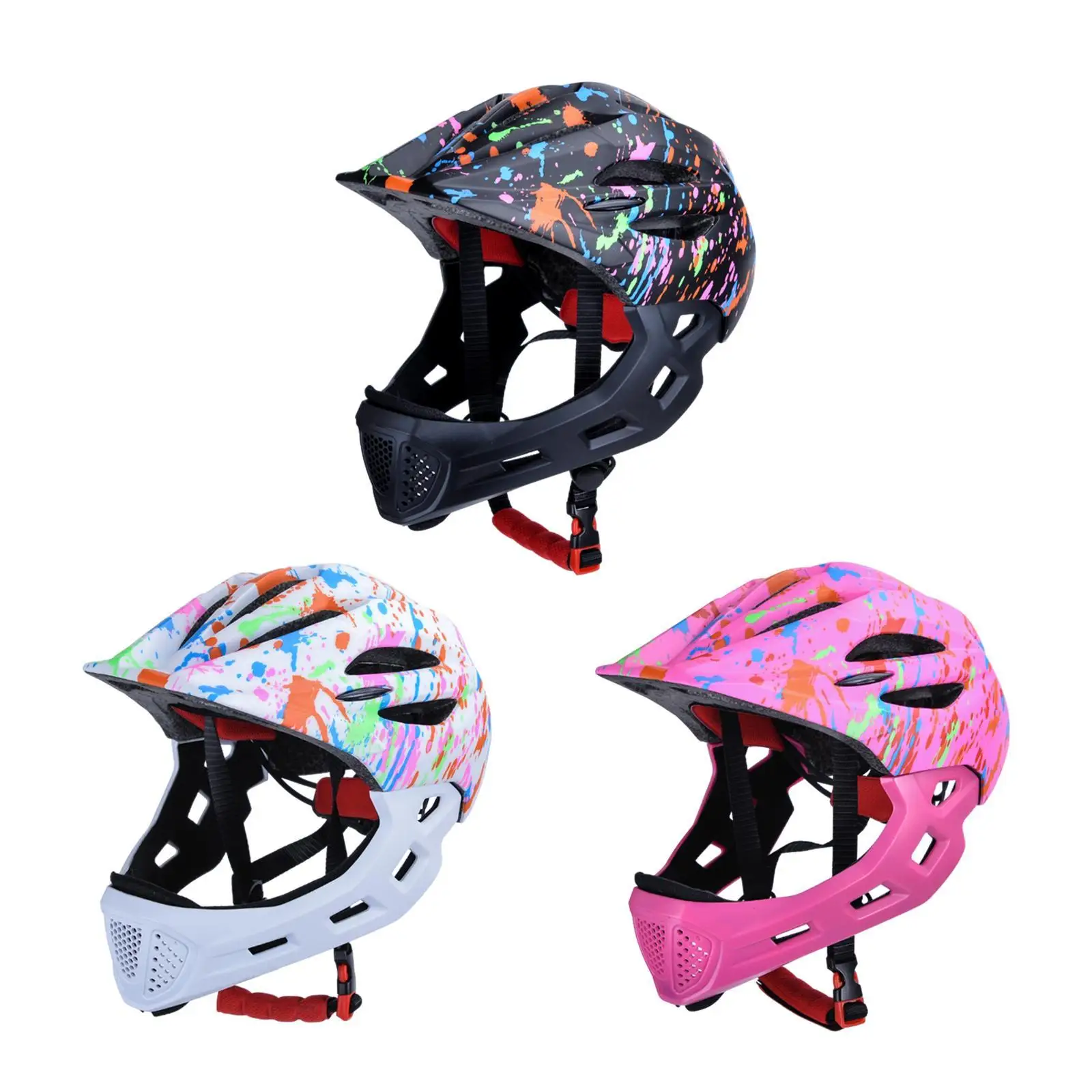 Kids Bike Helmet Protective Gear Stylish Full Face Helmet for Boys and Girls Outdoor Roller Skating Riding Rock Climbing