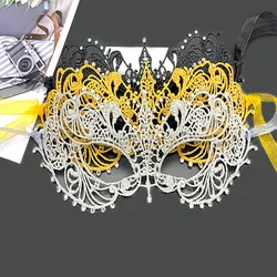 Sexy Diamonds Eye Mask Makeup Ball Hollow Lace Face Mask With Ribbon Princess Mardi Gras Masquerad Cosplay Prom Props Costume
