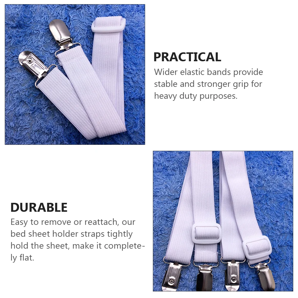 Clips para soporte de sábanas, bandas elásticas Premium, almohadillas seguras para colchón, manteles, sujetadores para edredón, pinzas para sábanas, 8 Uds.