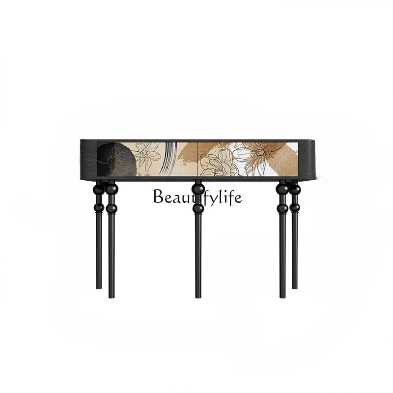 

LD6Solid wood wabi-sabi wind entrance storage table opposite the door entrance table