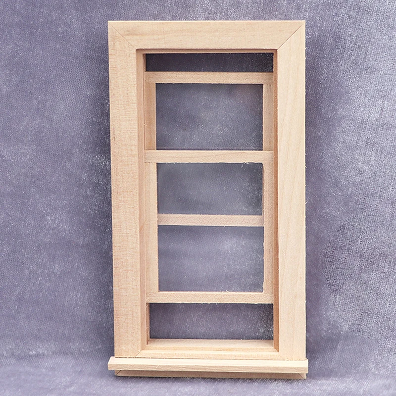 

1Pc Dollhouse Miniature Wooden Window Model Doll House Decor Door And Windows Furniture Toy Accessories