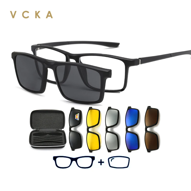 VCKA, gafas de sol polarizadas personalizadas para hombre y mujer, gafas para miopía, hipermetropía, astigmatismo, gafas ópticas