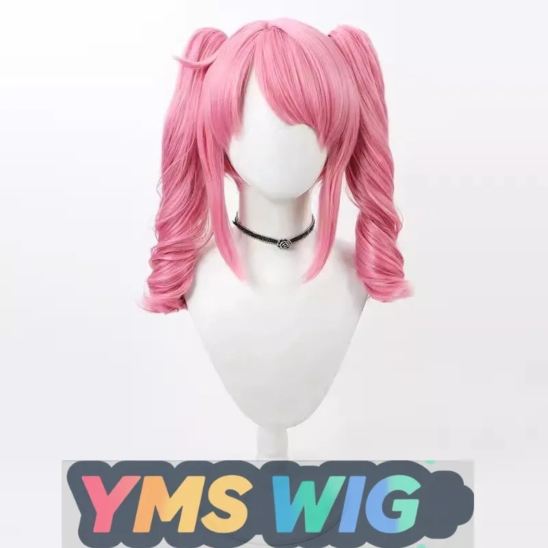 【YMS WIG】Wyciekuje w niech wyrażona uwielbienie dla magicznych dziewczyn ‌   Peruka Cosplay Magia Magenta Różowa Podwójny Kucyk Realistyczna Skóra Głowy