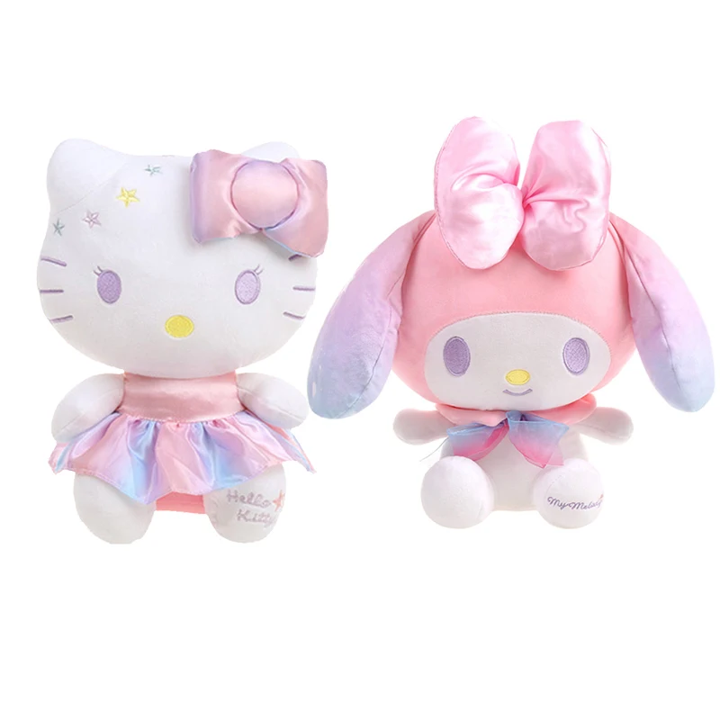 Genuine Sanrio Plush Hello Kitty Stuffed Dolls Cute Dazzling Stars Design My Melody Plush Toys 23~35cm Hello Kitty Peluche