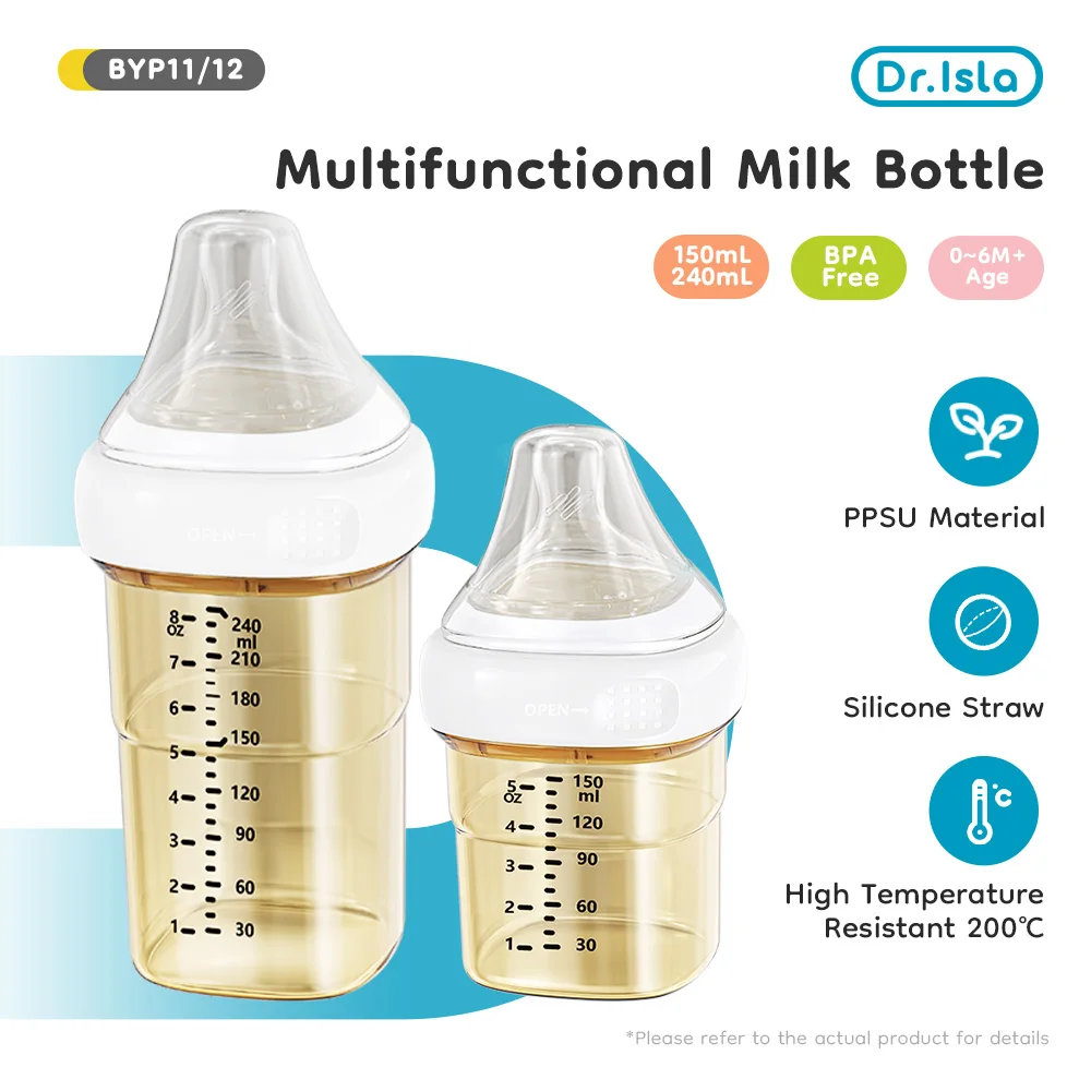 Dr.isla New PPSU Baby Bottle Teeth Guard Feeding Bottle Bacteriostat Antifall Nursing Bottle 150ml/240ml Milk bottle BPA Free