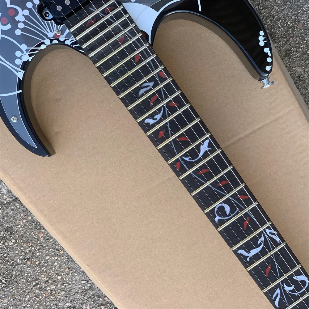 In stock high quality custom version of surfer black double roll electric guitar tree of life inlay free shipping guitarra