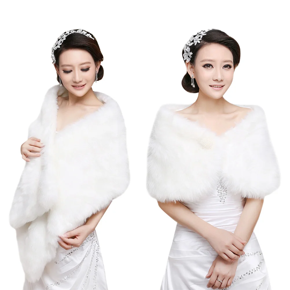 Premium Material Shawl Plush Tippet Wedding Keep Warm Elegant Shoulder Dress Prom