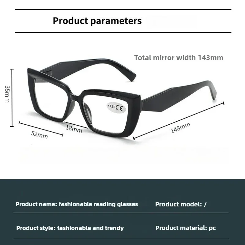 Neutrale Mode Photochrome Presbyopie Brille Neue Quadratische Kleine Rahmen High Definition Anti-Blau Licht Lesebrille + 3,5 + 4,0 – Detail 5