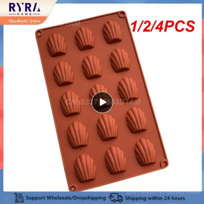 1/2/4PCS Madeleine Pan Nonstick Silicone Madeleine Molds Shell Shape Baking Cake Mold Pan Bakeware Pan Kitchen Accessories