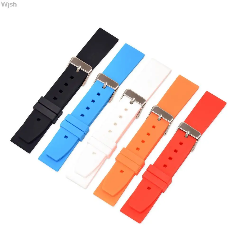 16mm 18mm 20mm 22mm 24mm 26mm 28mm Silicone Watch Band Women Men Soft Sport Waterproof Rubber Wrist Strap Bracelet Accessories