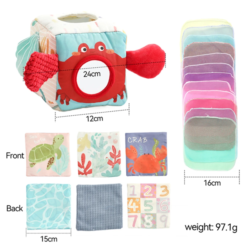 Boîte à mouchoirs en coton colorée pour bébé, jouets magiques mentaires oriels pour tout-petit, exercice des doigts, pompage, injplanchers f, Montessori