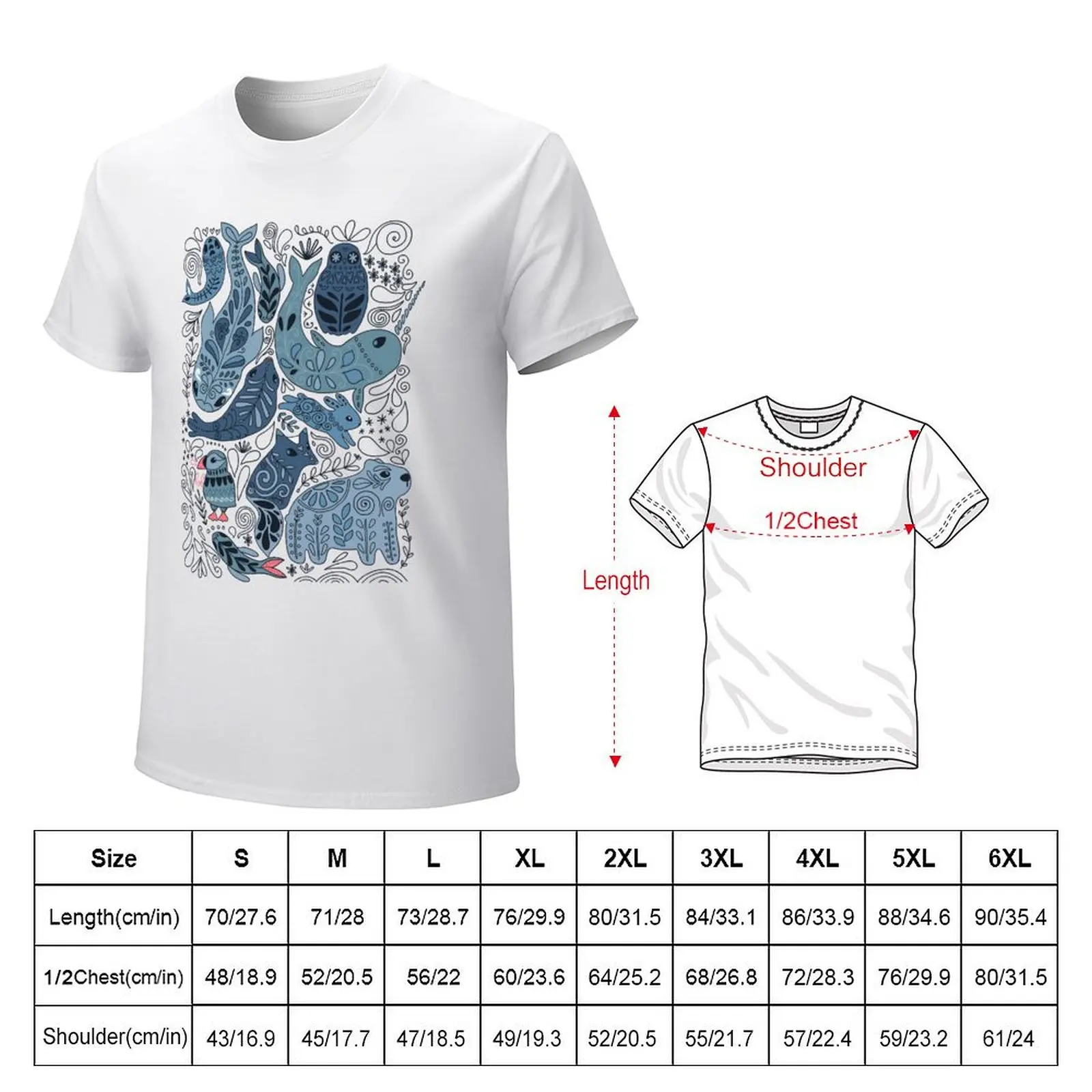 Arctic animals T-shirt summer top funnys Short sleeve tee mens funny t shirts