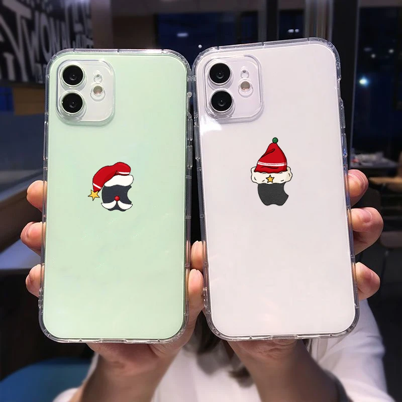 2024 New Minimalism Santa Claus Phone Case for iPhone 16 Pro Max 15 14 13 12 11 Pro Max X XS 7 8 Plus Christmas Hat Y2K Covers