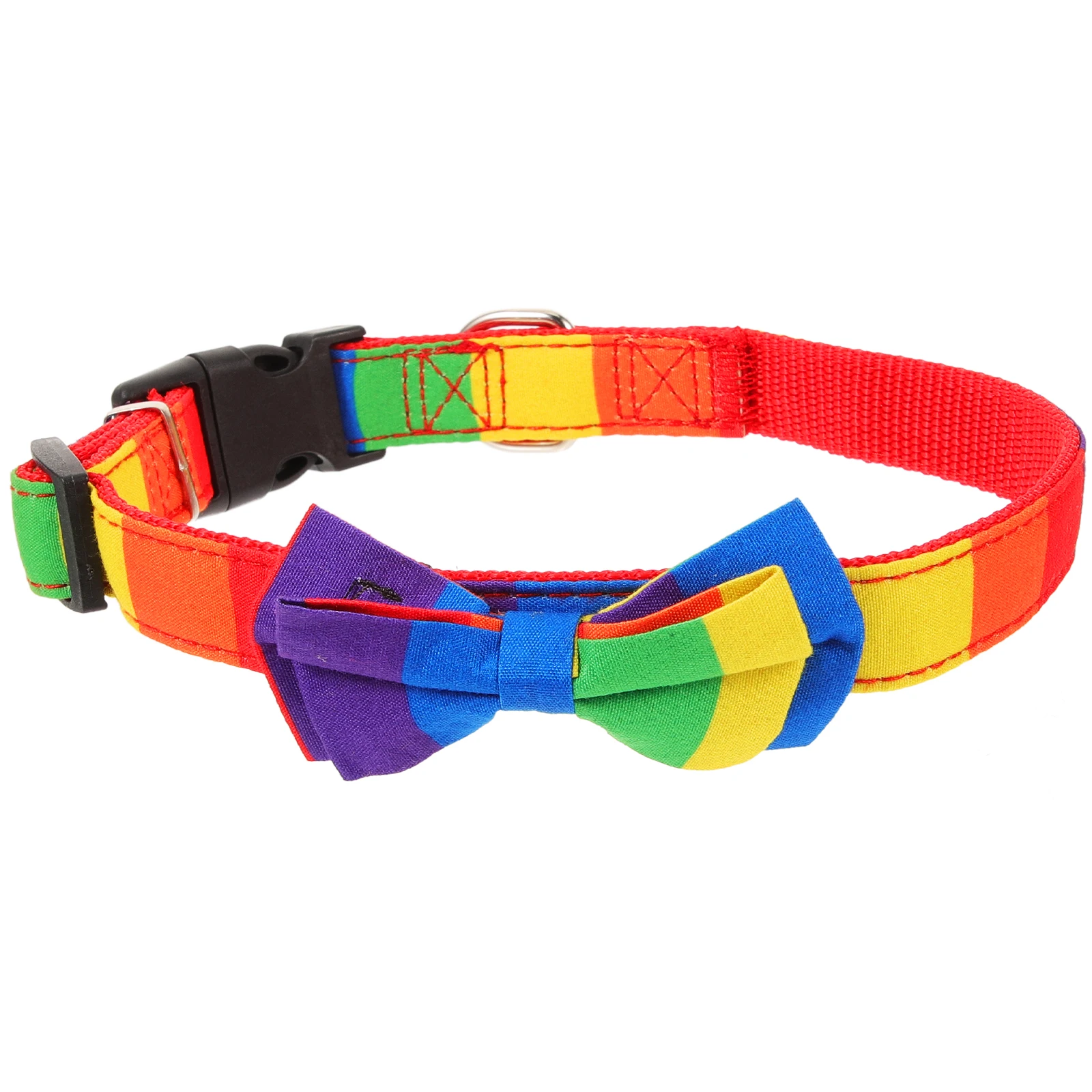 

Rainbow Bow Collar for Cats Dogs M Size 20mm Wide Safe Durable Stylish Daily Wear Parties Holidays Pet Supplies Dog Collar