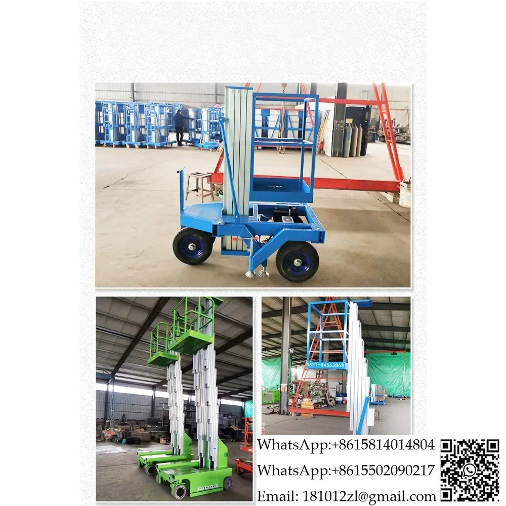 Aluminum alloy lift electric small hydraulic lifting platform high-altitude multi-functional climbing ladder mobile lift car