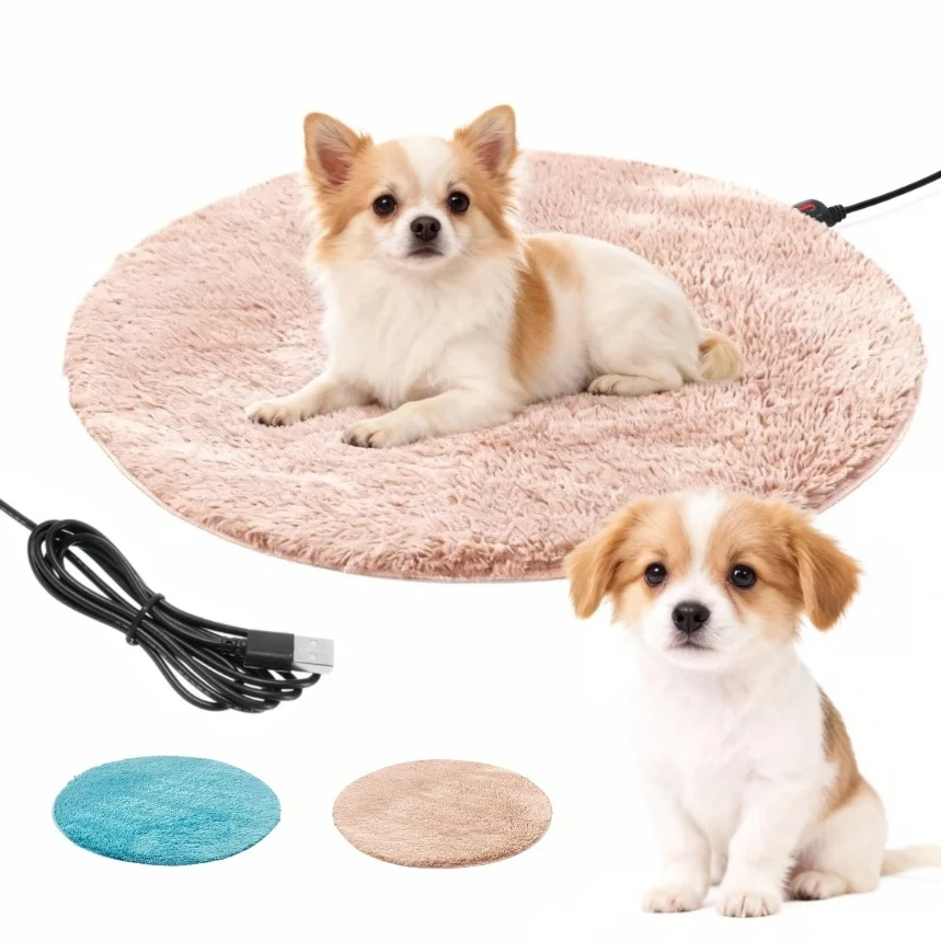 Estera calentadora eléctrica para mascotas, 1 unidad, 40cm, alimentada por USB para cama de gato y perro, almohadilla impermeable de temperatura constante para caja y casa