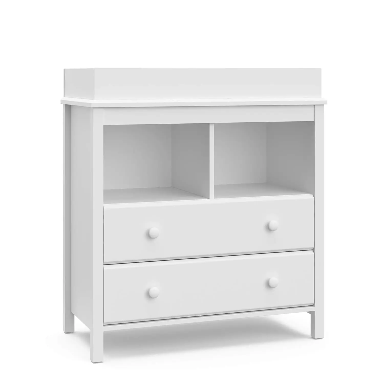 

2-Drawer Changing Table Dresser with Cubbies, Removable Topper, Anti-Tip Safety, Easy Assembly