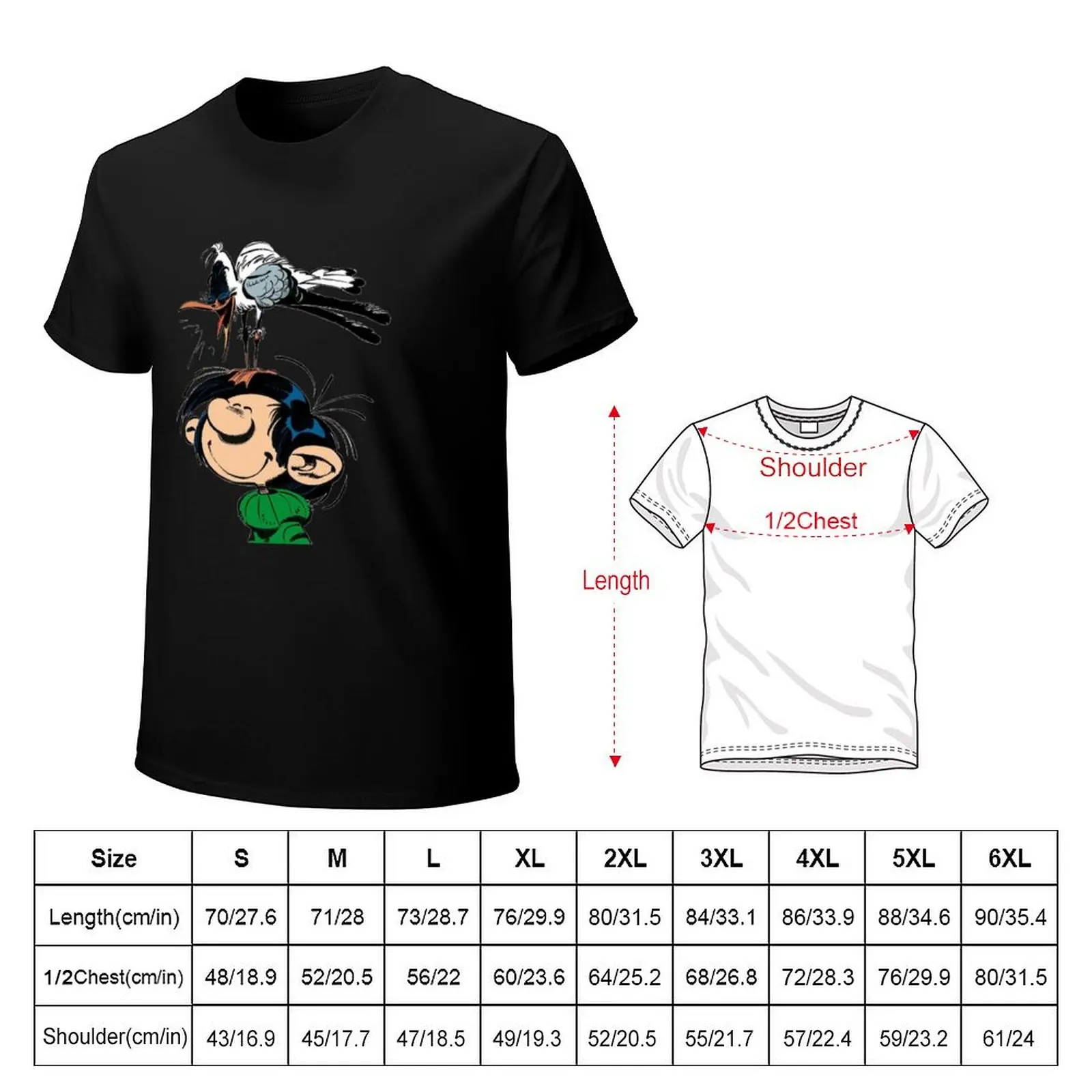 Gaston lagaffe T-Shirt Basic Short Sleeve T-Shirt for Men