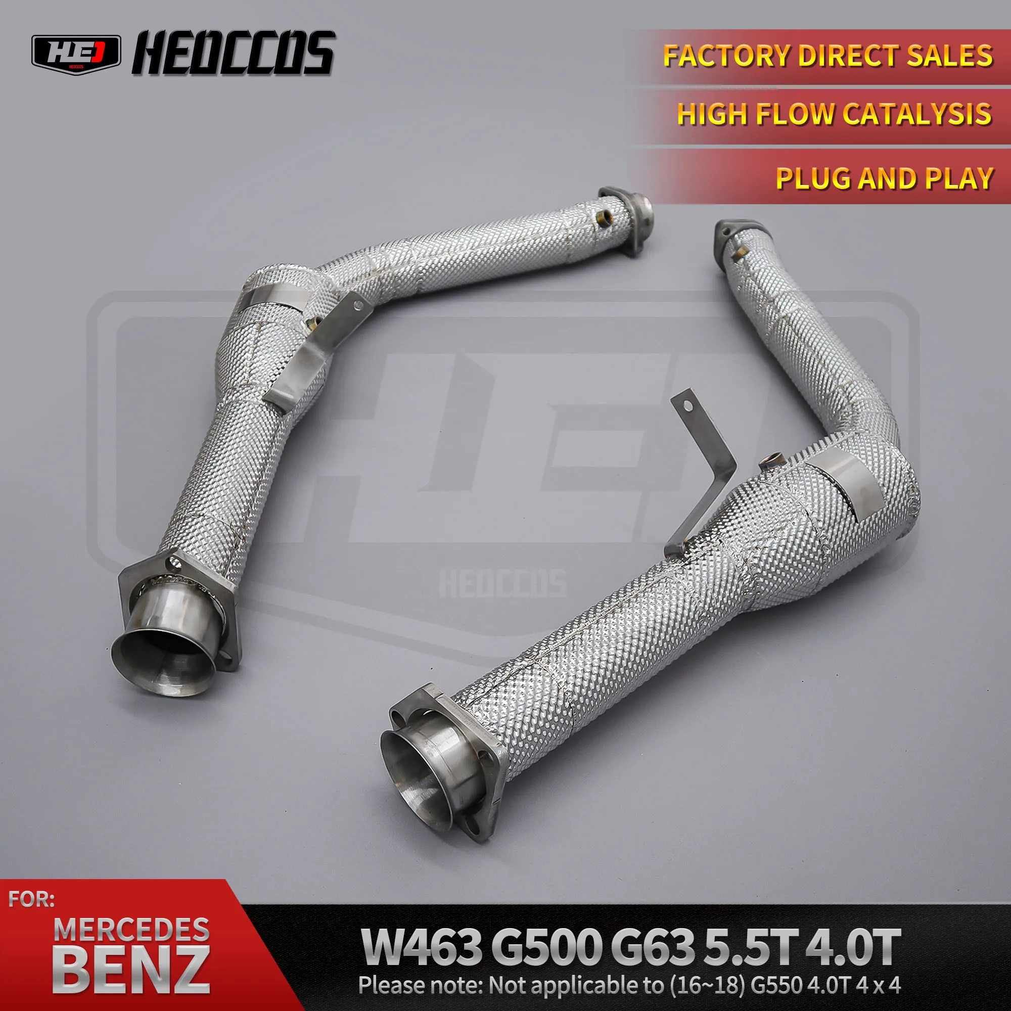 

HEO Downpipe for Mercedes Benz G500 G550 G63 AMG W463 5.5TT 4.0T V8 High Flow Exhaust System
