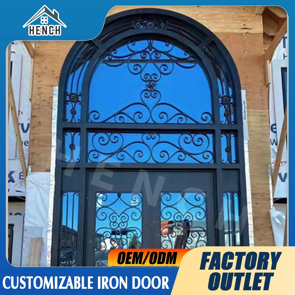 wholesale wrought iron doors iron double doors iron glass doors iron front doors for sale  hc21