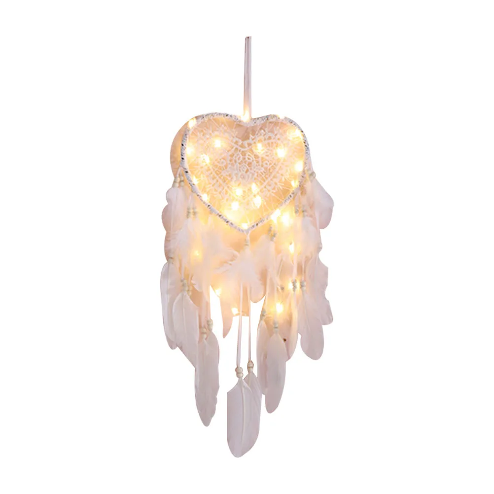 

Heart Shaped Dream Catcher Pendant Creative Heart Dream Catcher Wind Chime Pendant Valentine's Day Gift