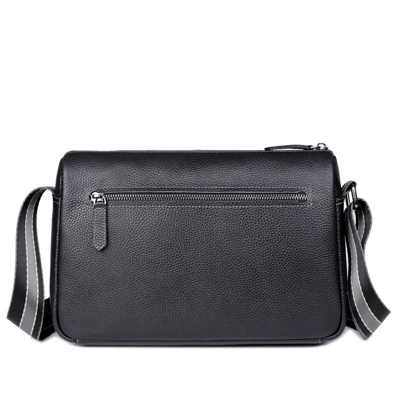 Imagem -02 - Bolsa Crossbody de Couro Genuíno para Homens Bolsa Mensageiro Horizontal de Ombro Moda Simples Couro de Vaca Negócio Marca Designer