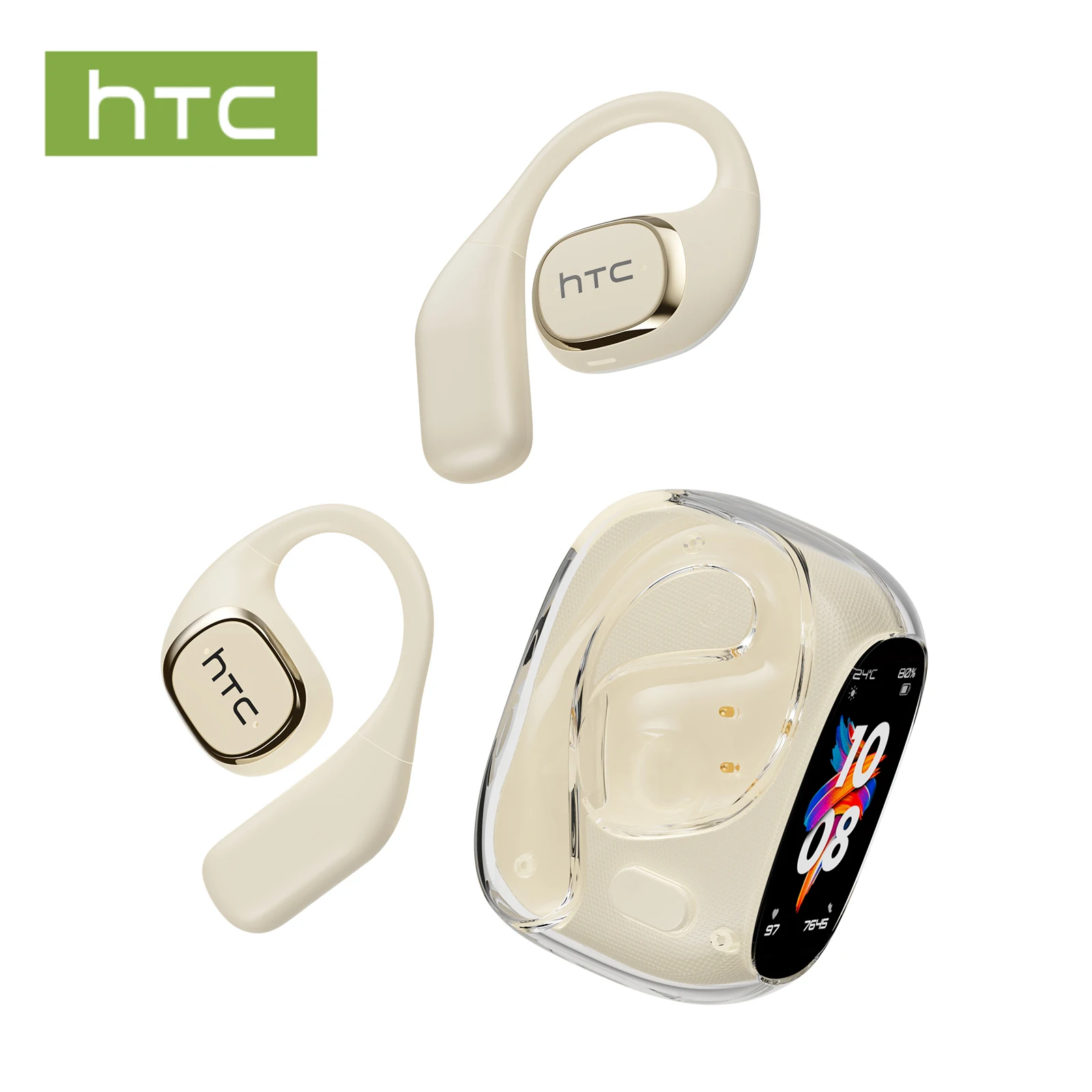 Übersetzer HTC NE11 Bluetooth 6.0 OWS Drahtlose Kopfhörer Übersetzungskopfhörer Vollfarb-Touchscreen Ultraleange Akkulaufzeit 4