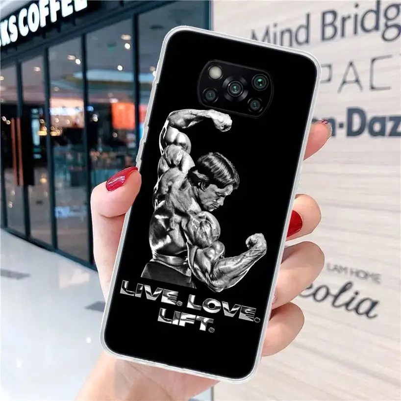 Bodybuilding Gym Fitness Muscle Soft Phone Case for Xiaomi Poco X6 X5 X4 Gt X3 Nfc F6 F5 Pro M5s M5 M4 M3 F4 F3 F2 F1 Capa Coque