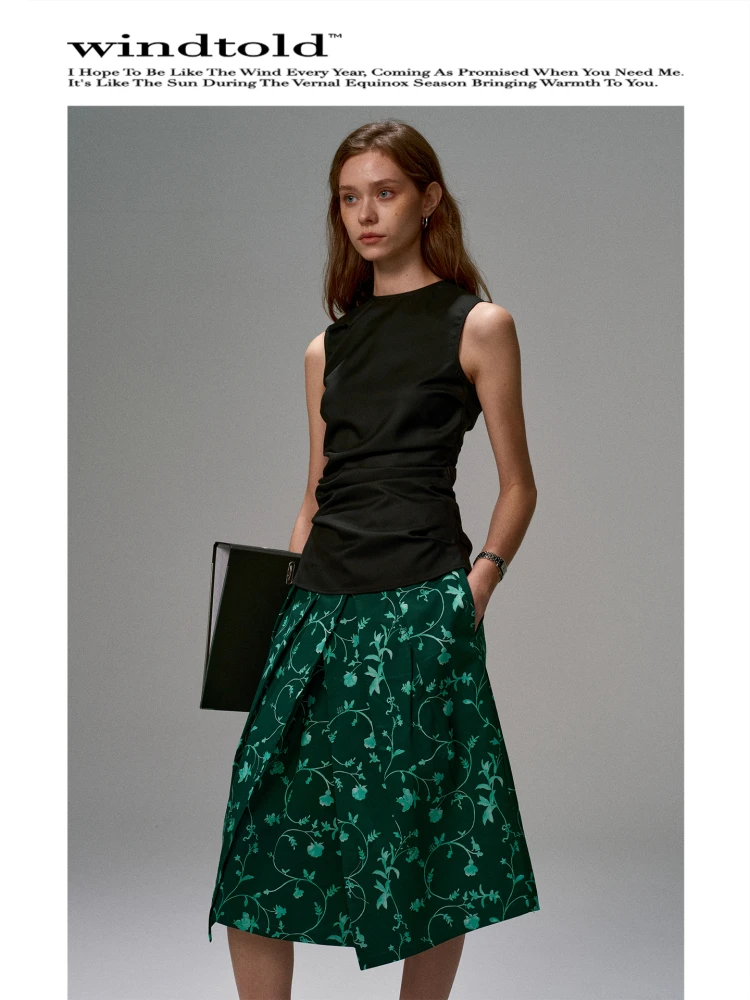 

Romantic Layered Petal f Skirt Wool Blend Printed Cotton Daily Commute Windtold Women's Faion A-Line Skirt Ci Commute