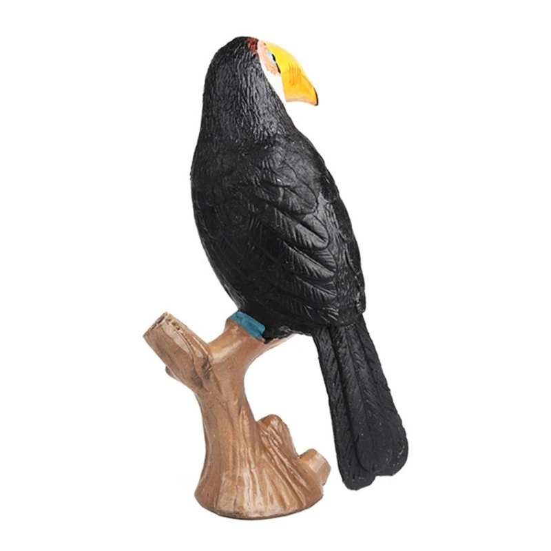 Simulation Toucan Bird Static Model Solid Figure Toy Animal Figurine Statue Wildlife Hornbill Figure Toy Kids Gift