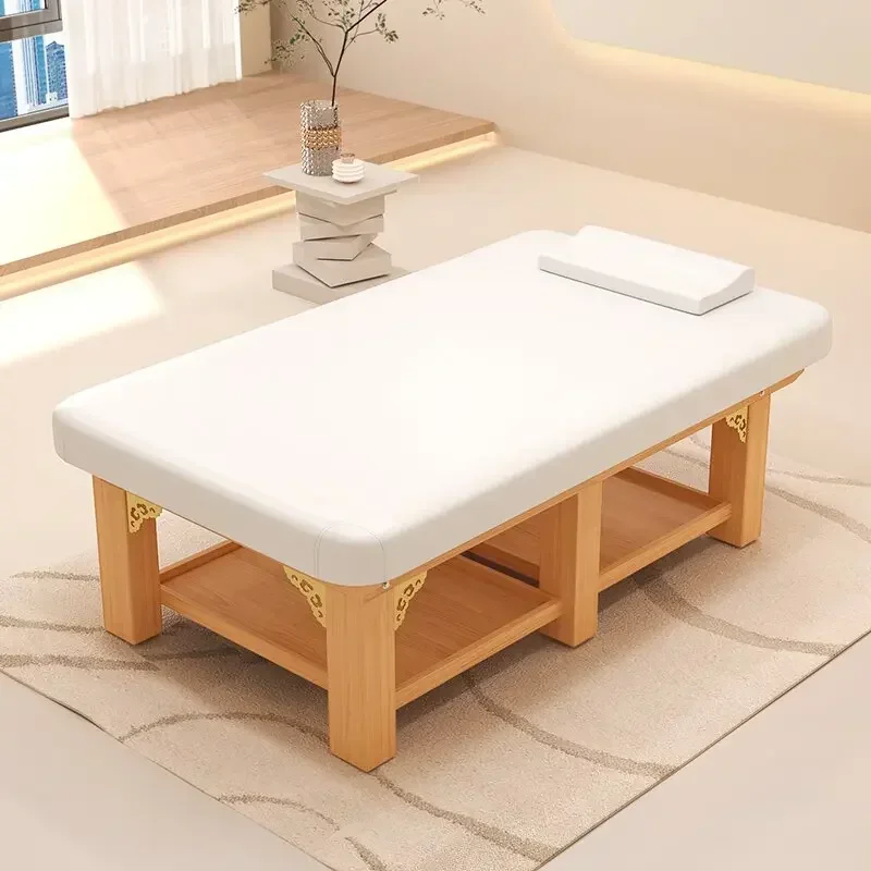 

Practical Widened solid wood beauty bed, Thai style massage and physical therapy bed for beauty salons, massage bed