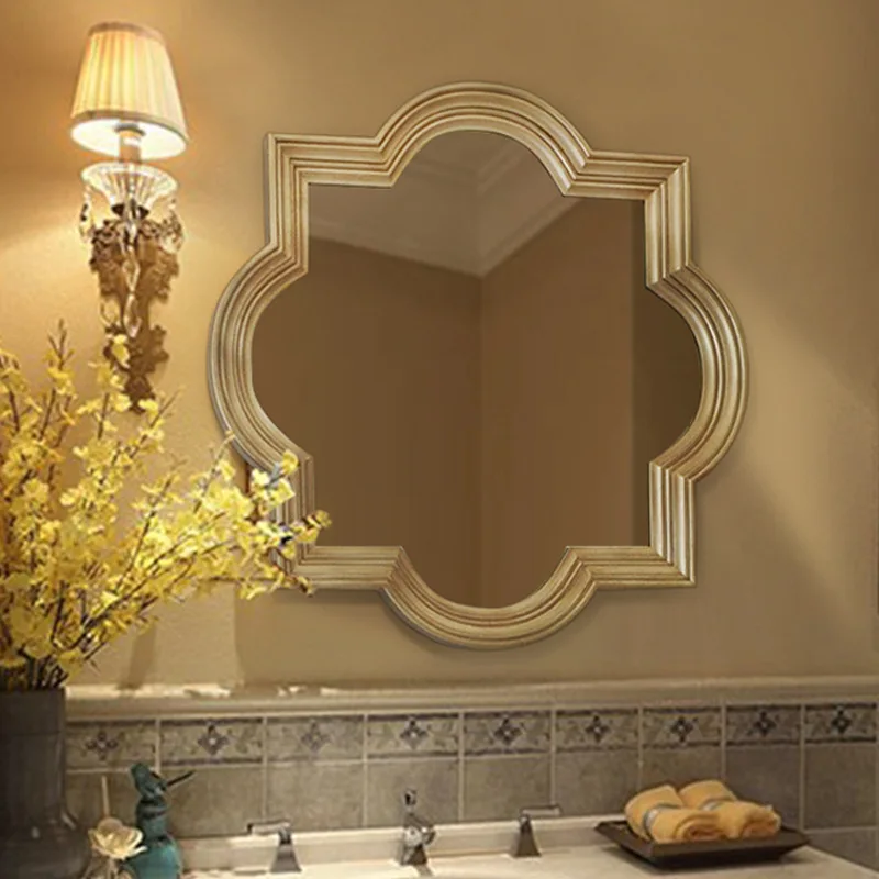Decorative mirror porch background wall art glass wall decoration hanging mirror makeup mirror