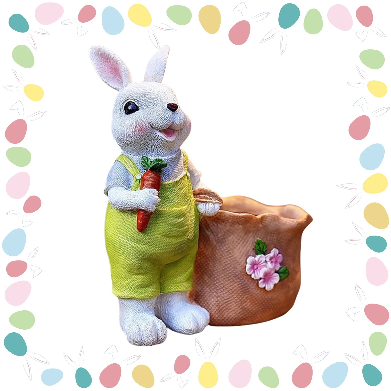 

Funny Easter Planter Reusable Cartoon Spring Flower Pot Multi-Purpose Animal Succulents Holder for Home Festival Decoration