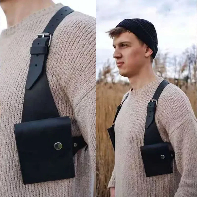 

Medieval Steampunk Shoulder Harness Bag Underarm Anti Theft Phone Pouch Travel Pocket Outdoor Sport Holster Bag Festival Costume