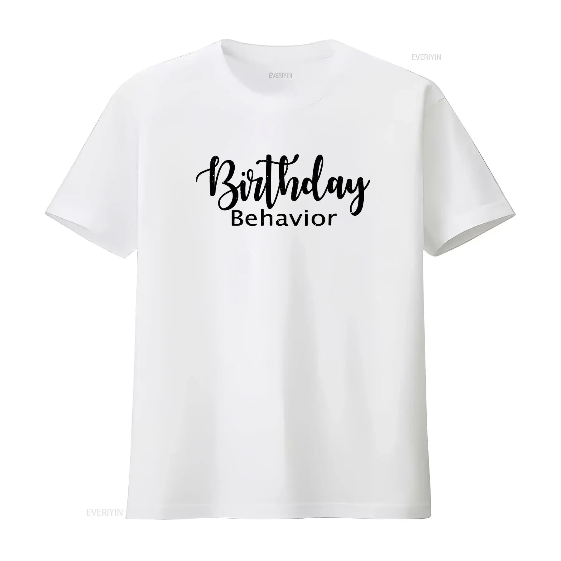 Birthday T Shirt For Women Girl Black Glitter Behavior vintage Washed streetwear graphic homme designer clothes Slightly