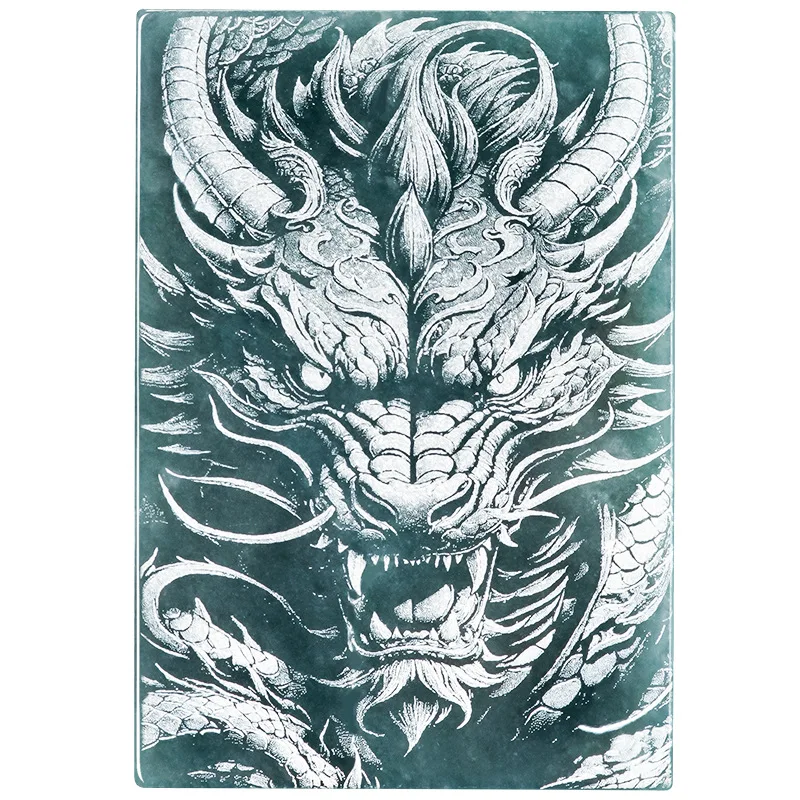 

40*59mm Genuine Jade Certified Myanmar Jadeite Dragon Necklace Men Women Genuine Grade A Burma Jade Dragon Head Pendant Necklace