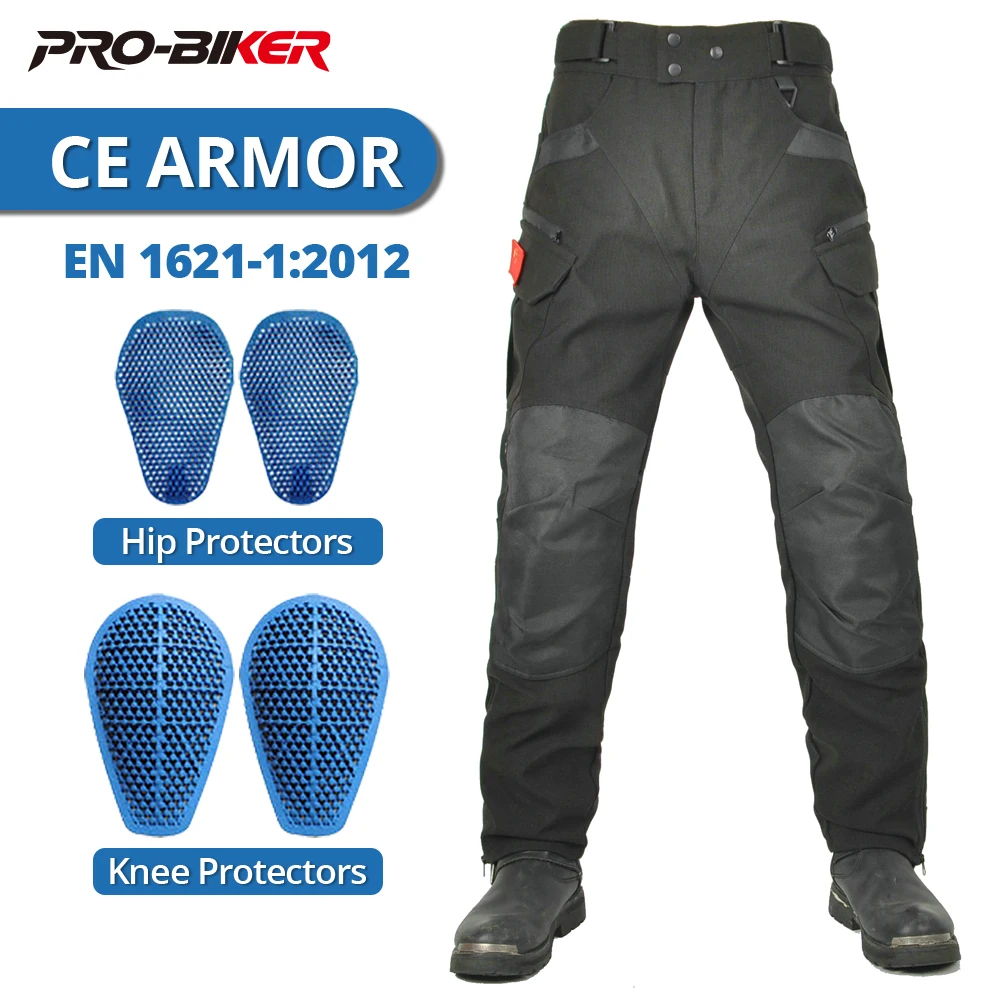 

All Seasons Motorcycle Pants Built-in CE Protective Pads Outdoor Motocross Riding Pants Anti-Fall Motorbike Pants Wear-Resistant