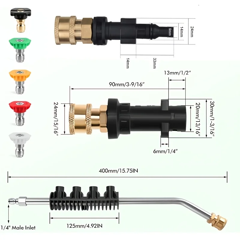 Pressure Washer Extension Wand 30° Curved for Karcher and Lavor 1/4