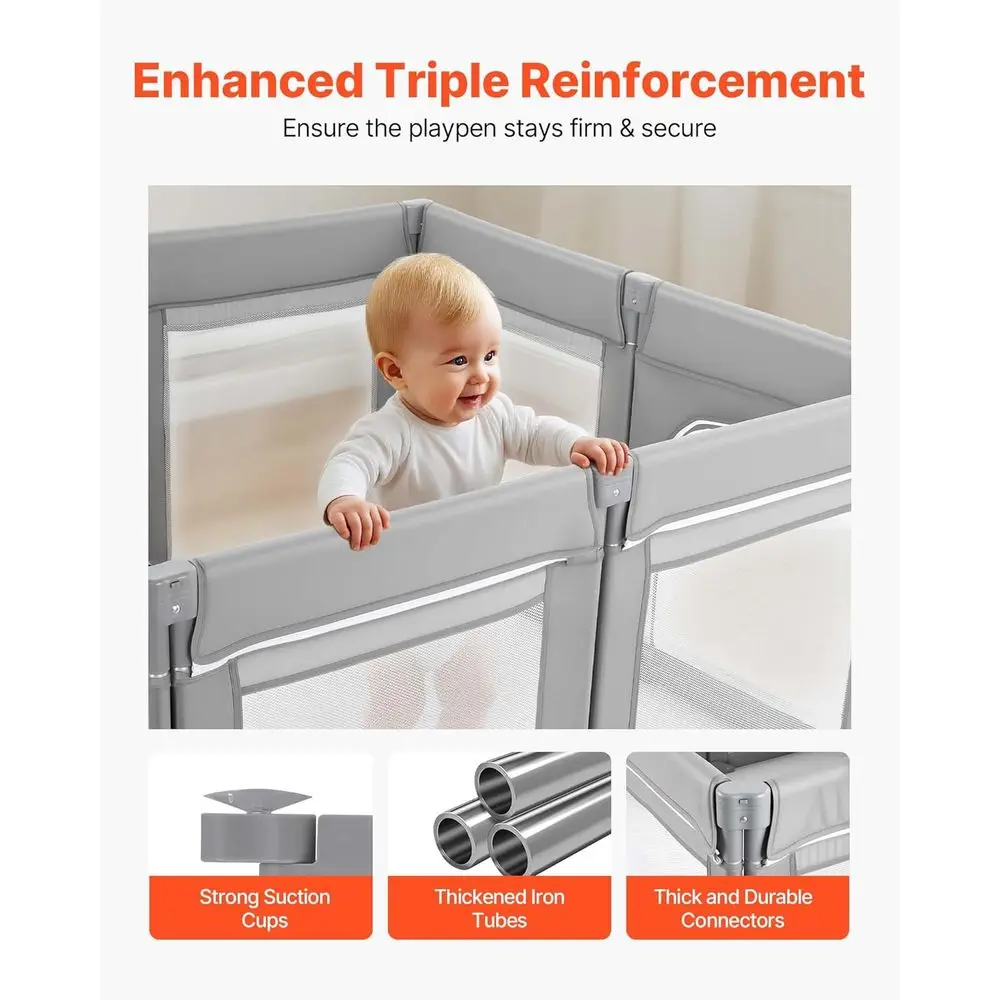 روضة أطفال كبيرة جدًا قابلة للطي للأطفال الصغار: 78.7 × 70.1 مركز أنشطة أمان مع باب بسحاب وشبكة، هدية مثالية للاستخدام الداخلي/الخارجي