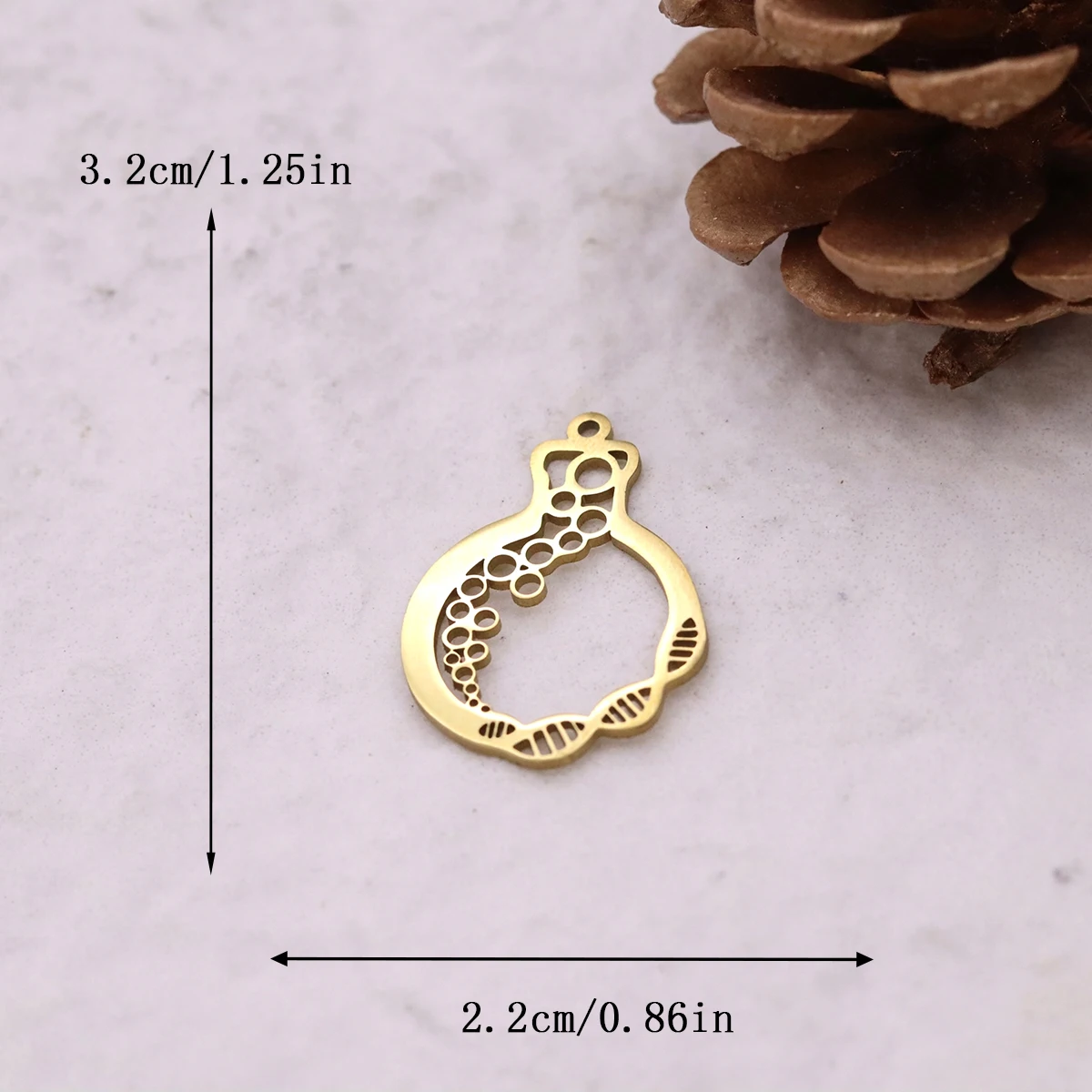 3pcs Double Helix Charms Stainless Steel Science Molecule Pendant for DIY Jewelry Making Necklace Earrings Craft Accessories
