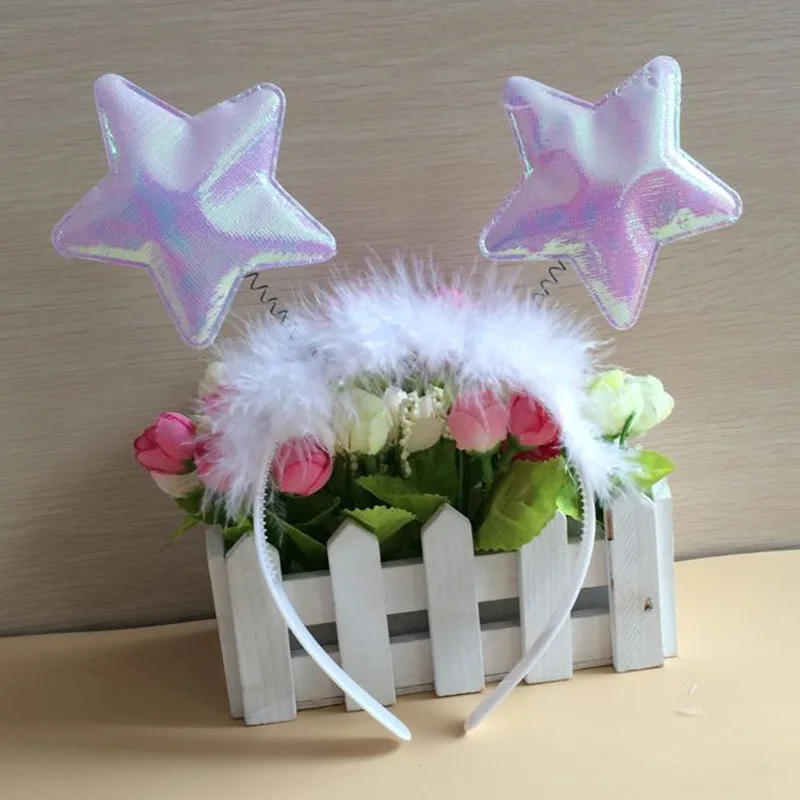 Neue Party Show Play Kostüm Zubehör Weihnachten Feder Kranz Engel Halo Stirnbänder