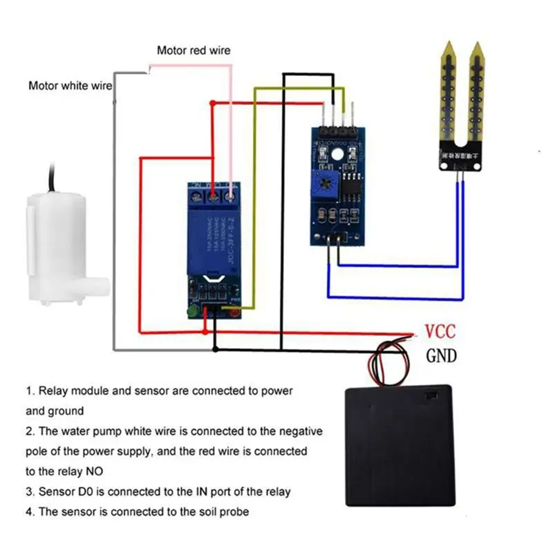 [Superx&KND]4Set Automatic Irrigation DIY Kit Water Pump Soil Moisture Detection Garden Drip Watering Watering Irrigation System