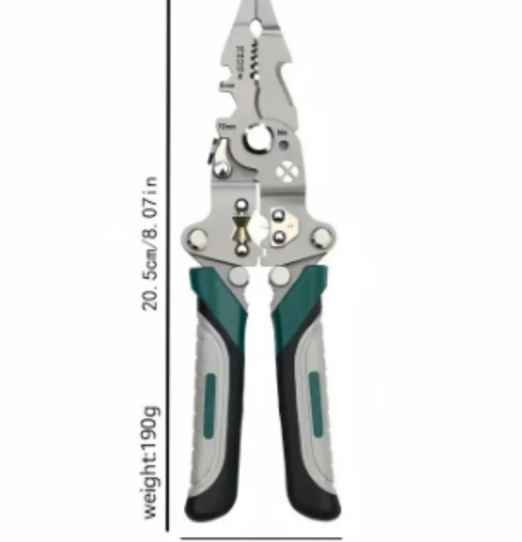 Electrician Pliers For Stripping Splitting Cutting Wires Professional Tool Foldable Multi Function Wire Stripper Crimper  Cutter