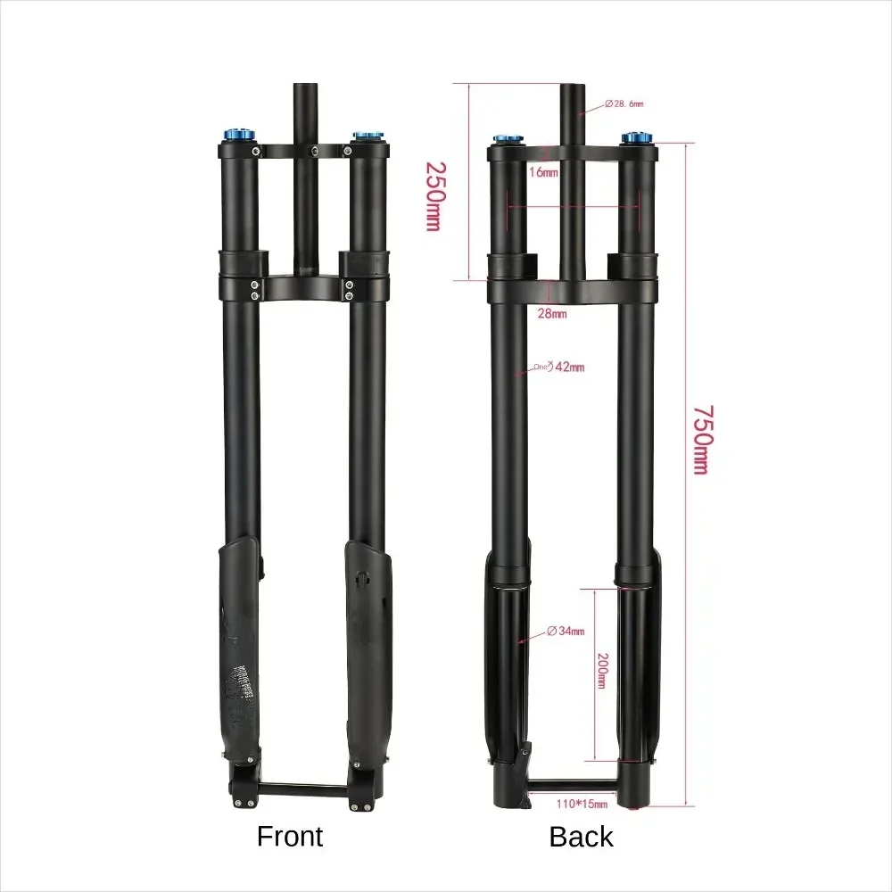 

26/27.5/29 Bike Air Fork Shock Absorber Double Shoulder Inverted Front Fork with Alloy Crown for Mountain Bike Riding