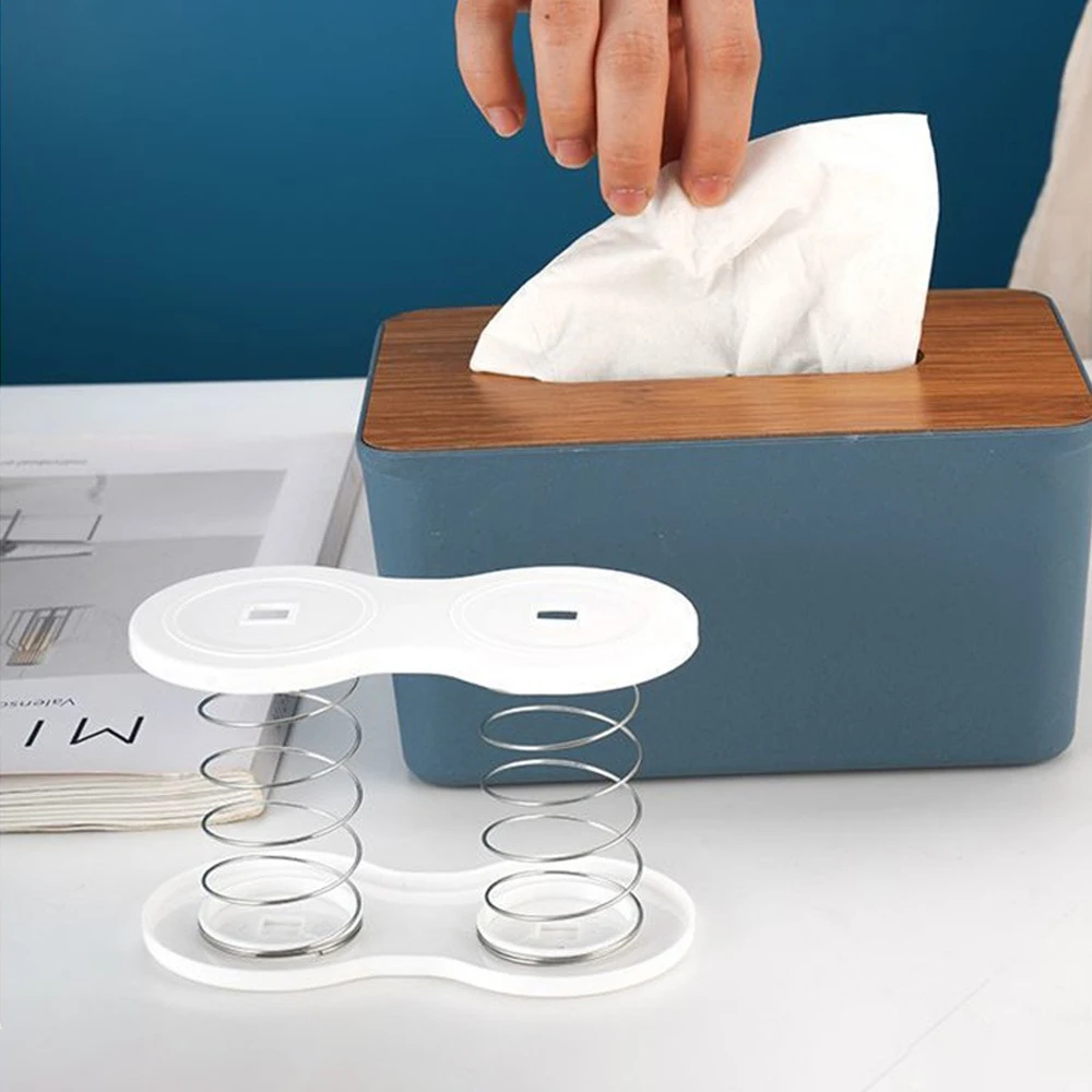 Elastic Paper Artifact Tissue Distribution Kitchen Storage Double Spring Design Paper Towel Spring Pallet Paper Towel Holder