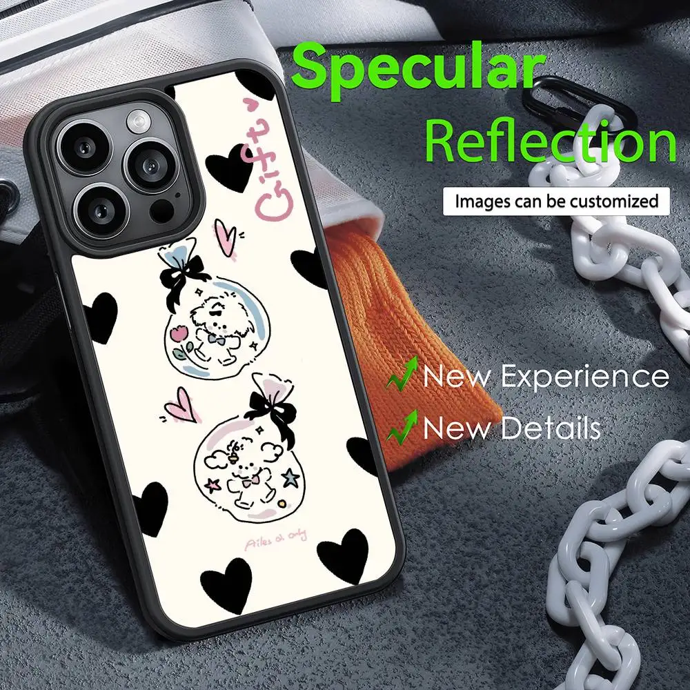 حافظة هاتف على شكل جرو كرتوني لطيف لهاتف آيفون 16 15 14 13 12 11 Pro Xs Max Mini Plus Celulares Hard Funda