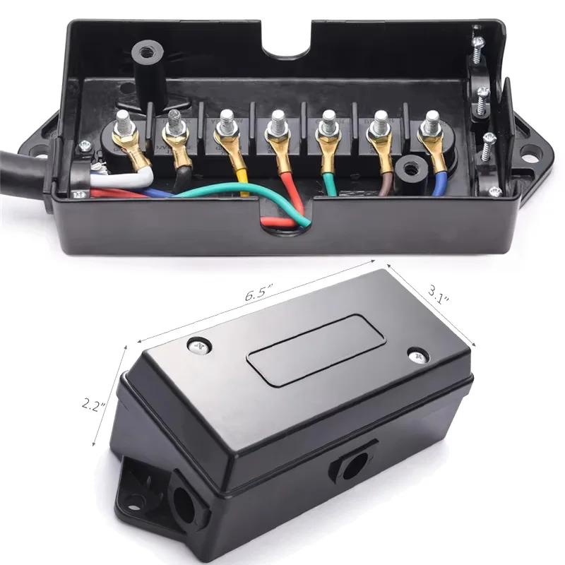 

MICTUNING 7Way Waterproof Trailer Wire And Electrical Trailer Junction Box With Labeled Connections For Outdoor Camper RV Truck